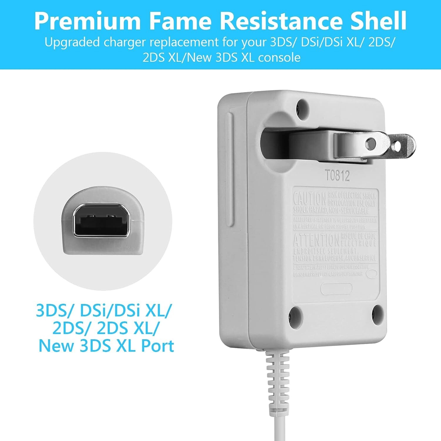 For 2DS/3DS/3DS XL New AC Adapter Home Wall Charger Cable for Nintendo