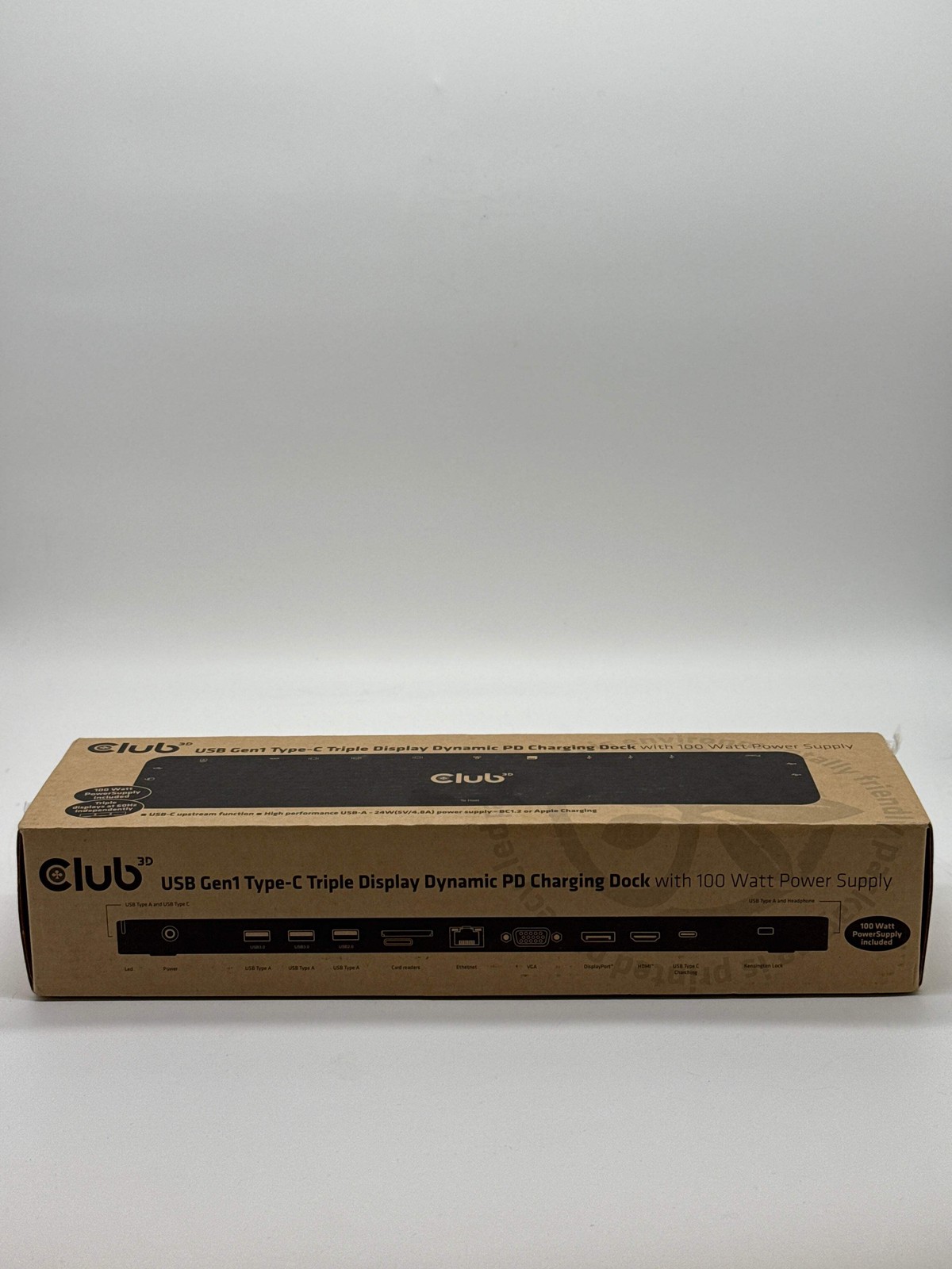 Club 3D USB Gen1 Type-C Triple Display Dynamics PD Charging Dock – New in Box