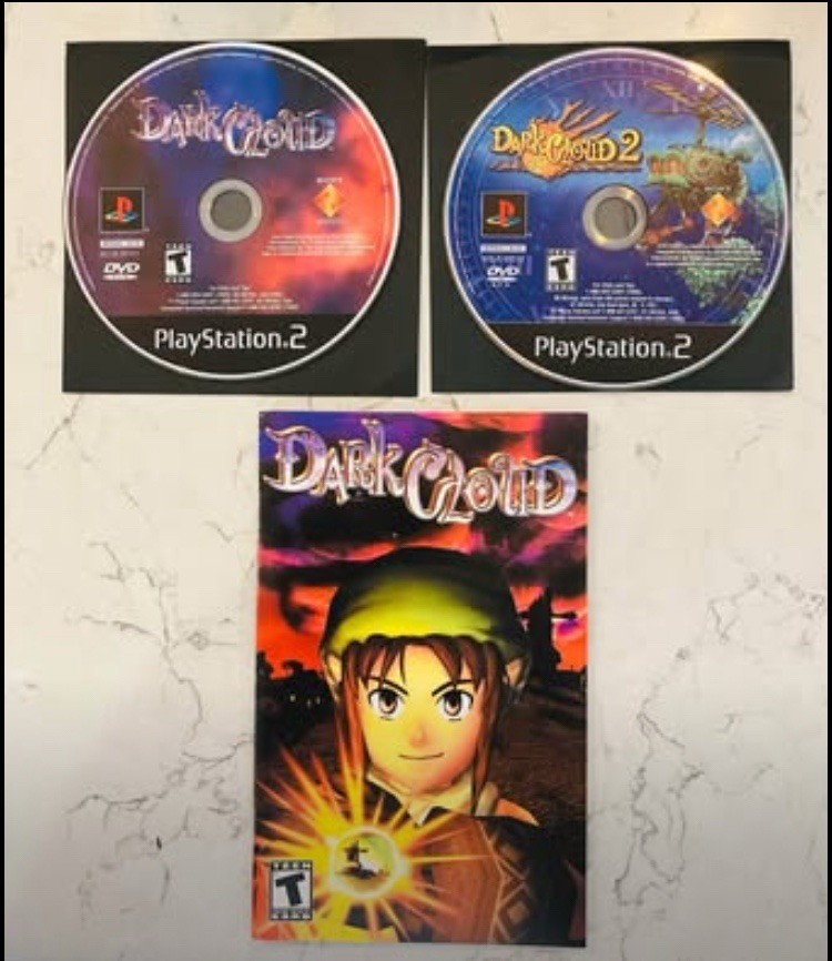 PS2 – Dark Cloud 1 & 2 with Manual – Tested! Not Resurfaced, Some Scratches