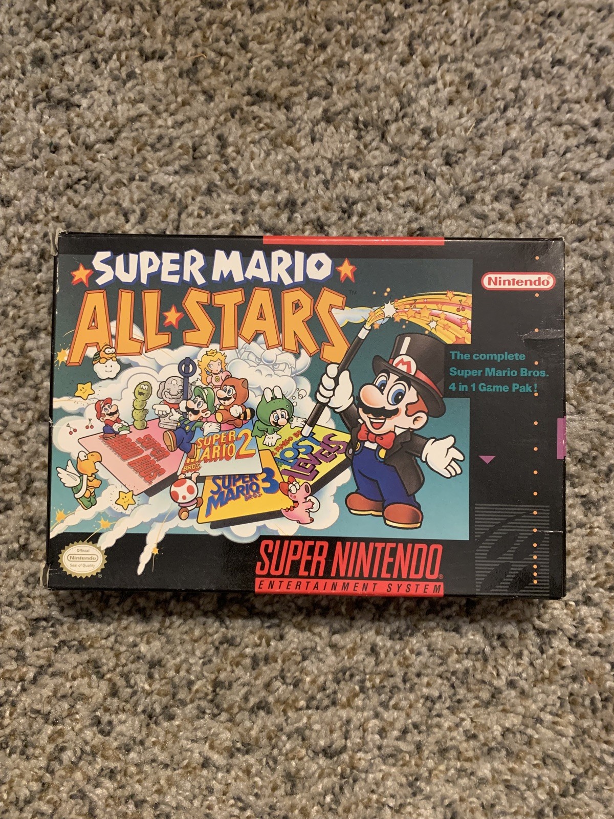 Super Mario All Stars (SNES 1993) CIB Box Game Manual Authentic Very Good Cond!