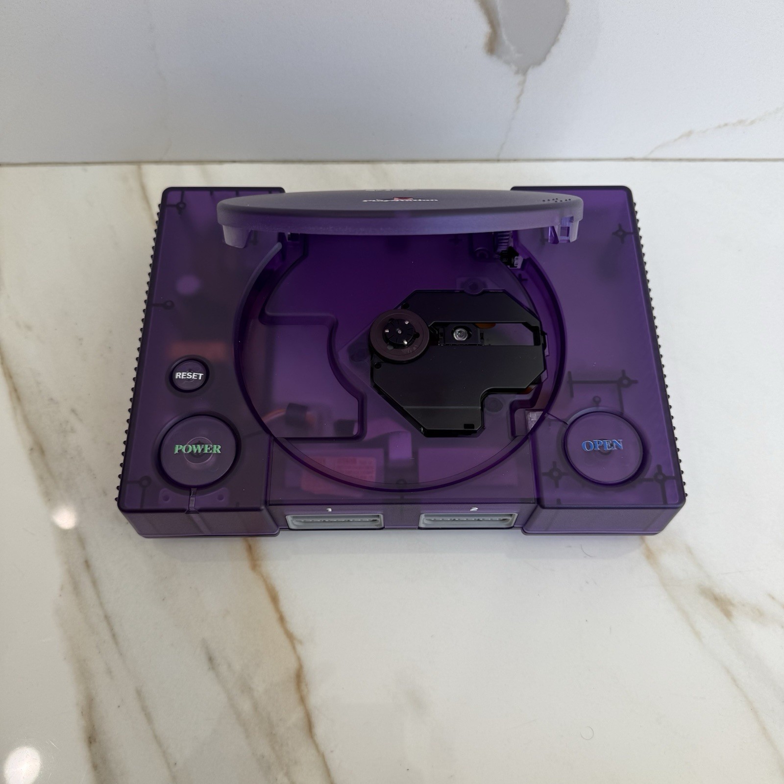 Sony PlayStation 1 Console (SCPH-5501) Bundle – Translucent Clear Purple Shell
