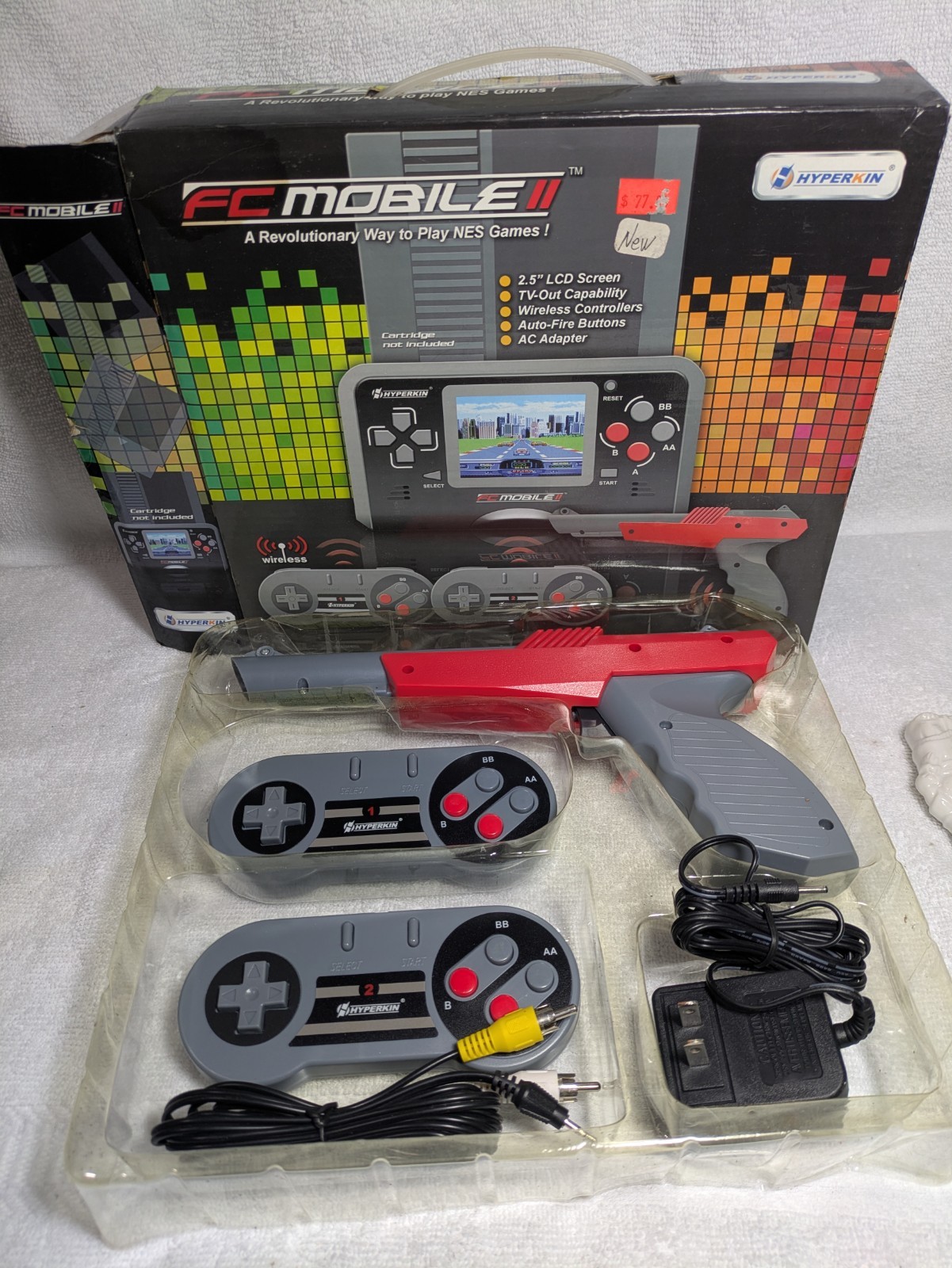 SNES Style Hyperkin 2 USB Wireless Controllers Gun Extra Power Cord and Box READ