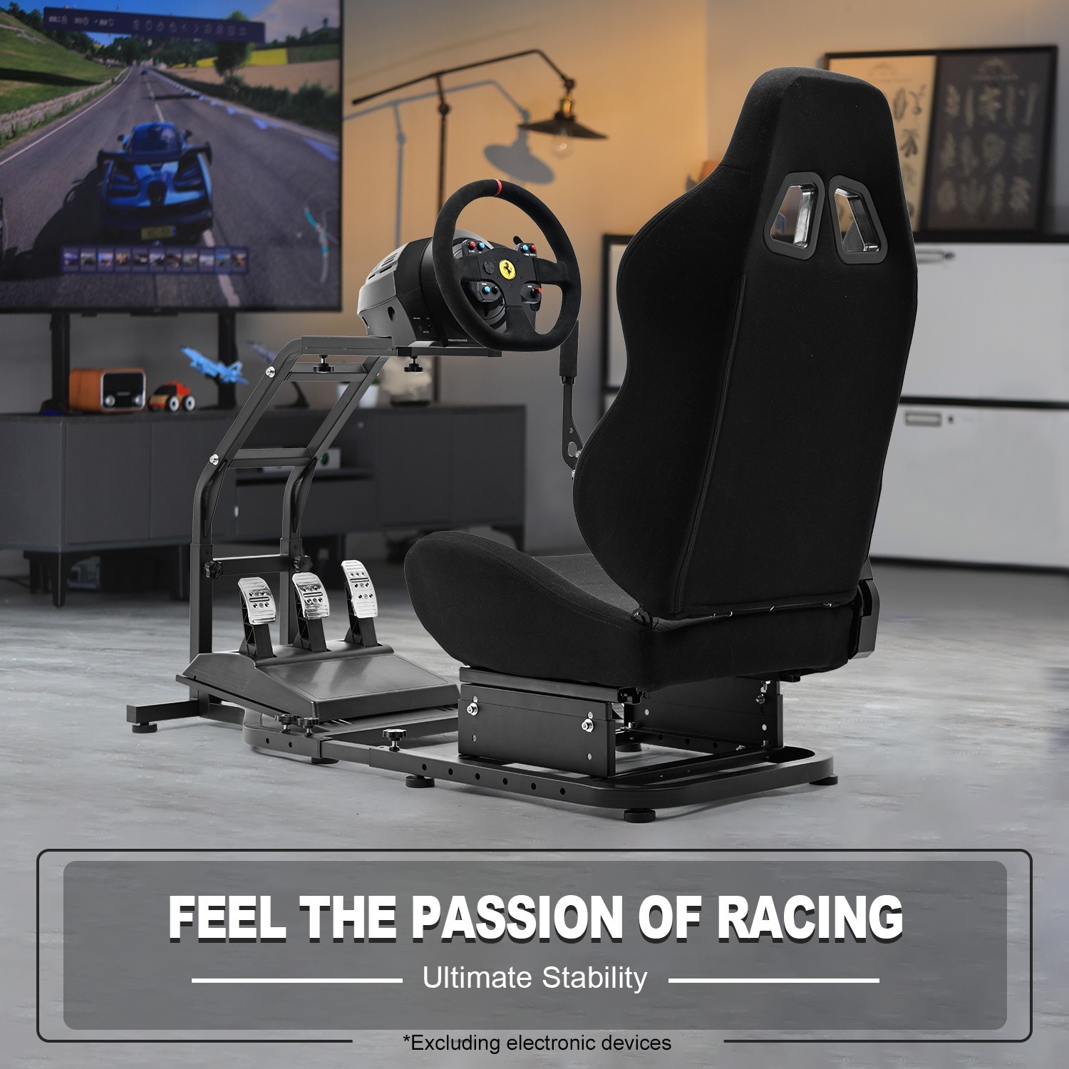 Marada Racing Simulator Cockpit G29 Wheel Stand With Seat Fit Logitech G920 G923