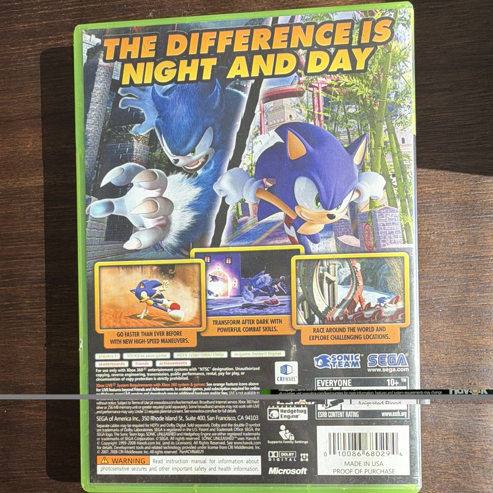 SEGA Sonic Unleashed – Xbox 360, E10+ Everyone 10+, NTSC-U/C (US/Canada)