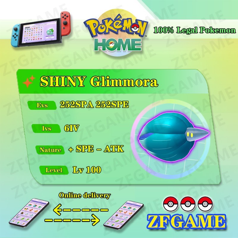 ✨6IV SHINY Glimmora + EVS🚀 POKEMON HOME✨Champions✨Online delivery⚡