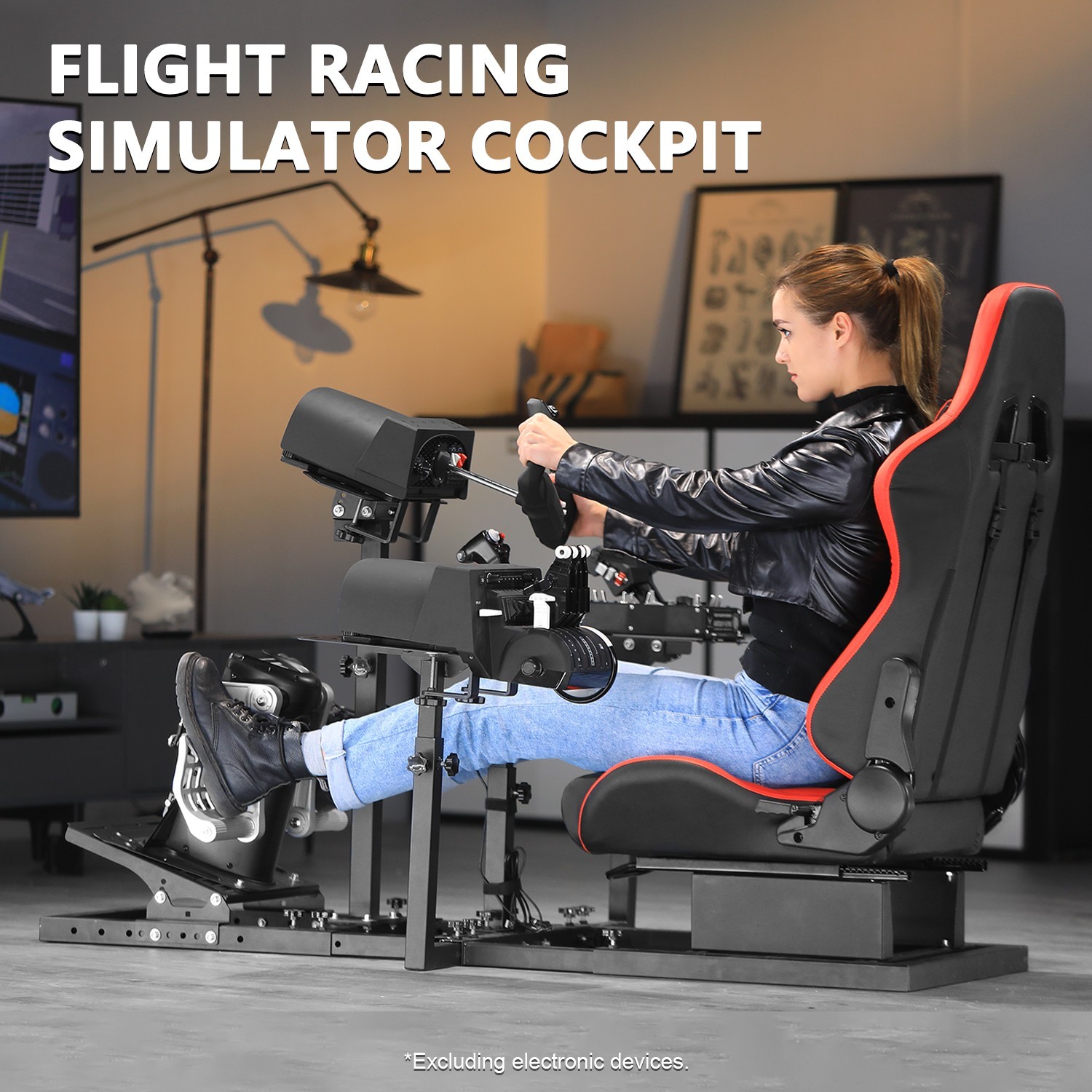 Marada Modular Flight and Racing Simulator Cockpit Fits Logitech Fanatec CSL-DD