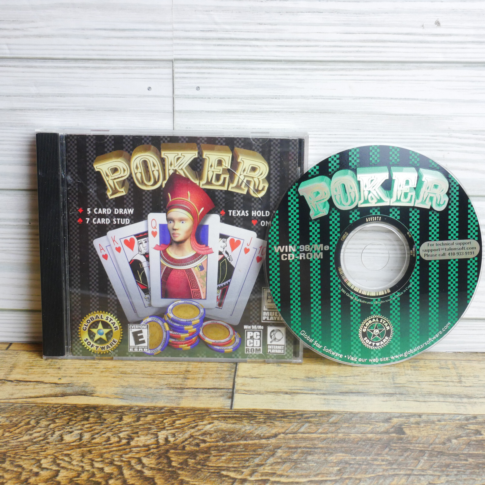 Poker Global Star Software Casino/Card Games Win 98/Me CD-ROM
