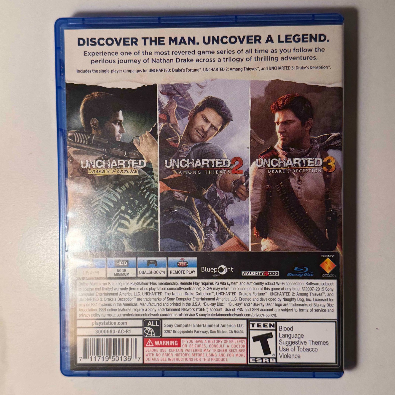 Uncharted: The Nathan Drake Collection | PS4 | Lot #8 | PRISTINE