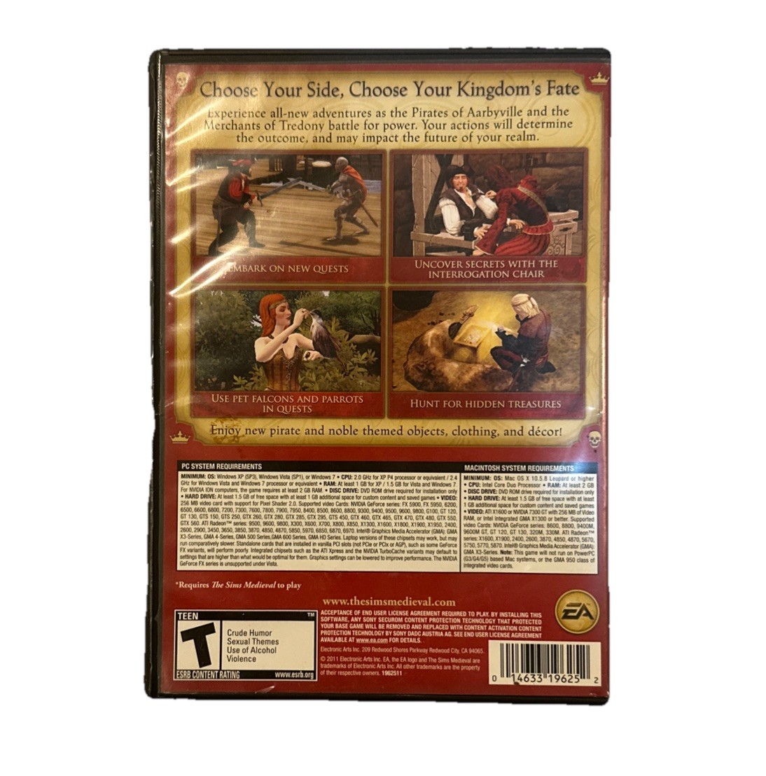 Sims Medieval: Pirates & Nobles (Windows/Mac, 2011) Disc No Key Or Manual