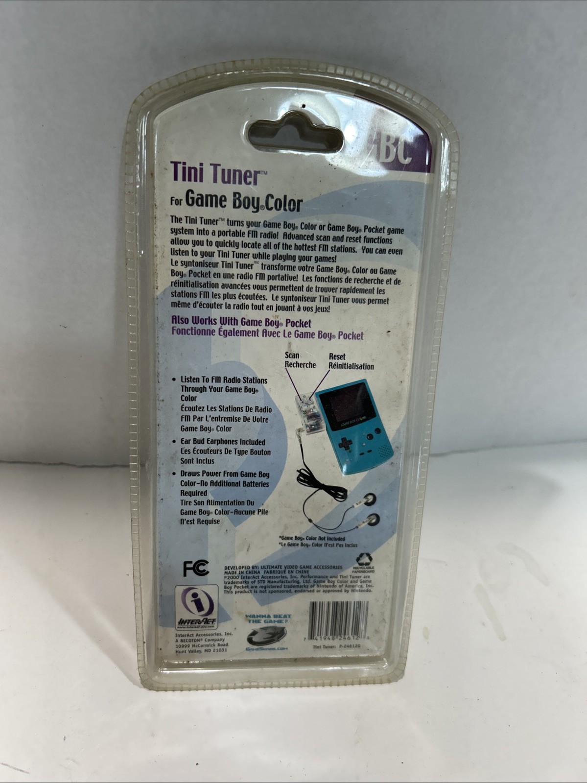 Vintage Performance Tini Tuner FM Radio for Nintendo Game Boy Color (GBC) – New