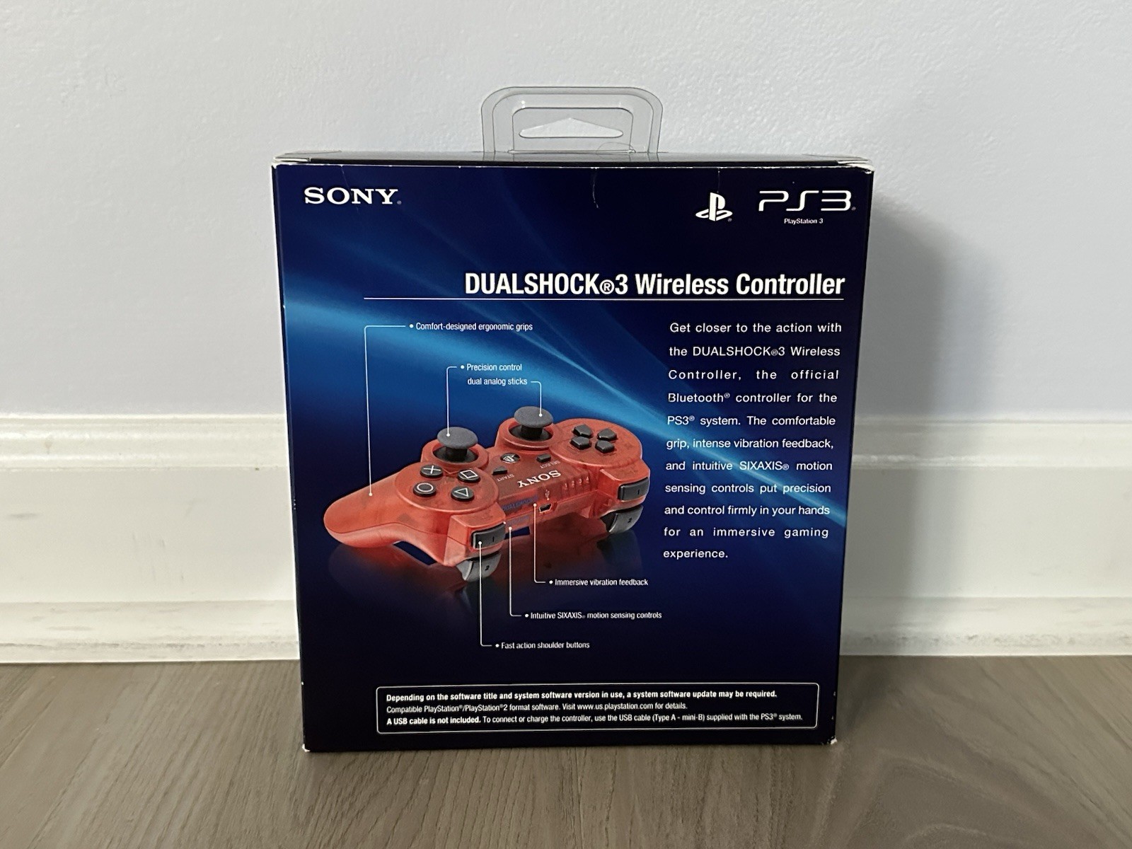 NEW PlayStation 3 PS3 Clear Crystal Cosmic Red DualShock 3 Controller – Sealed