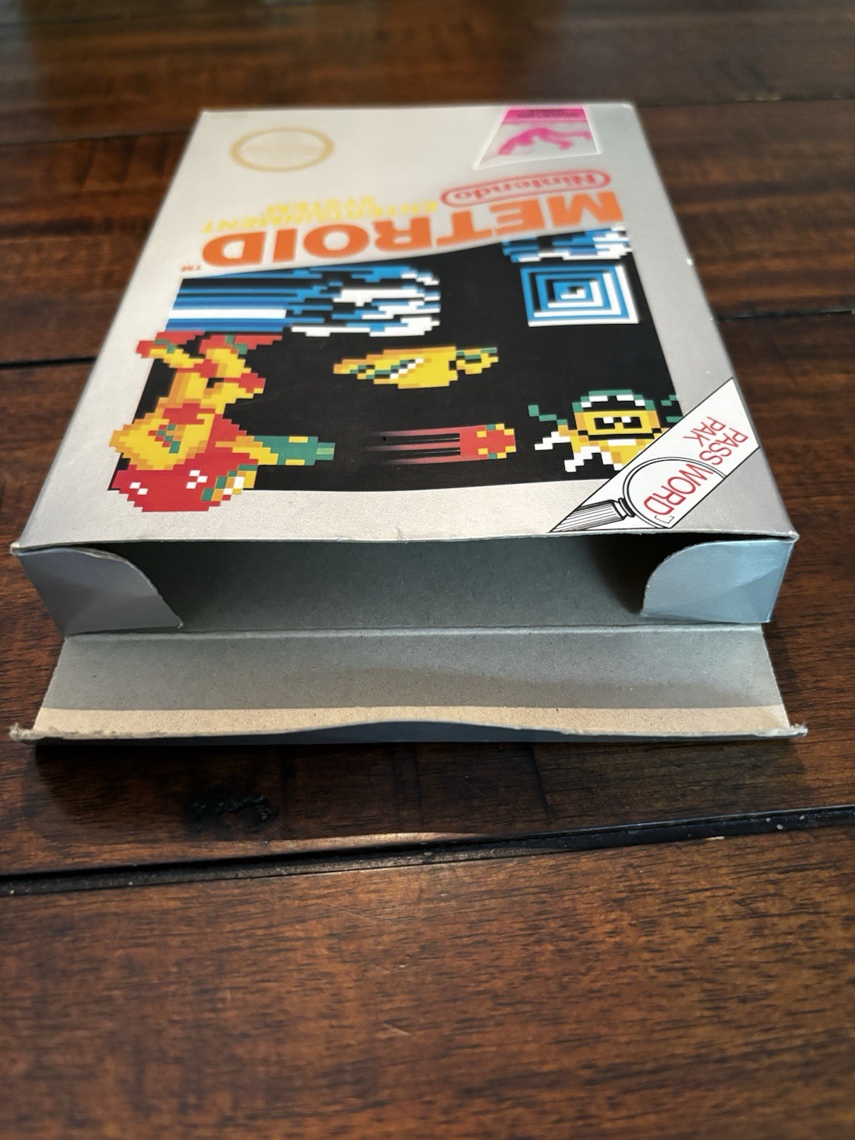 Metroid NES Nintendo BOX ONLY with Foam Insert Vintage Nintendo Silver Box Nice