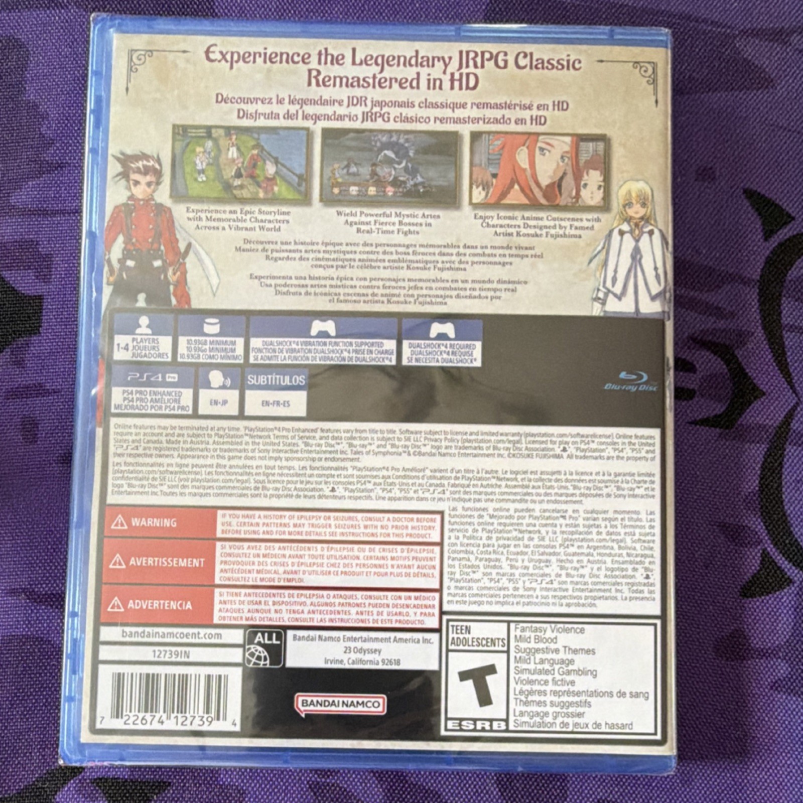 Tales of Symphonia Remastered PS4 Action Role Playing Game, FACTORY SEALED