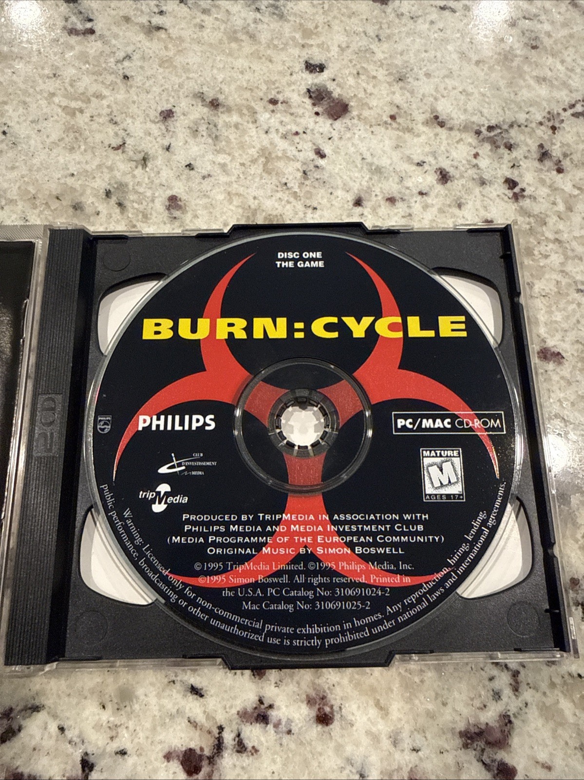 Burn Cycle PC CD-ROM FMV Style Game Excellent Condition One Disc