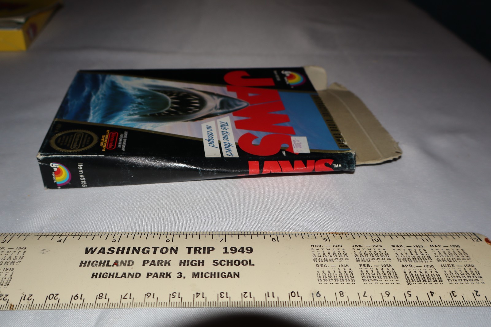 1987 Jaws Nintendo NES Box Only w Styrofoam No Video Game 80s RARE HTF VTG Movie