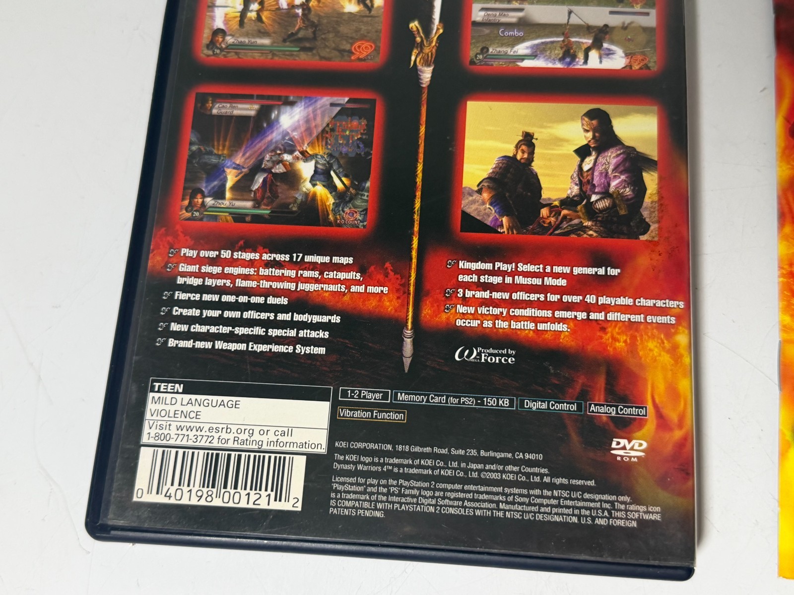 Dynasty Warriors 4 (Sony PlayStation 2, 2003) CIB Tested WORKING !!!!