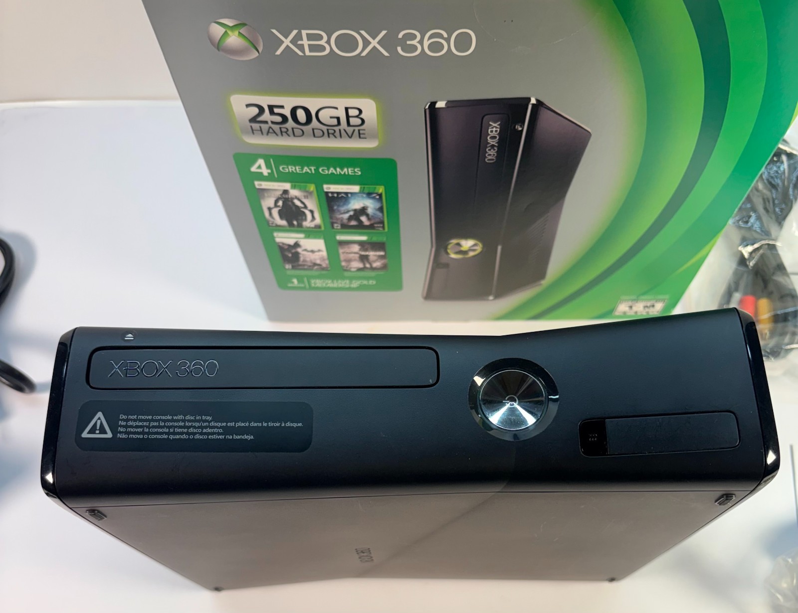 Microsoft Xbox 360 E 250GB Console Bundle Kinect Box Controller Tested Works