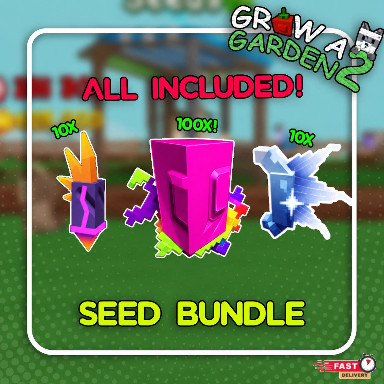 🌱Grow a Garden 2 | 100X Rainbow Seeds + 10X Moon Bloom + 10x Venom Seeds