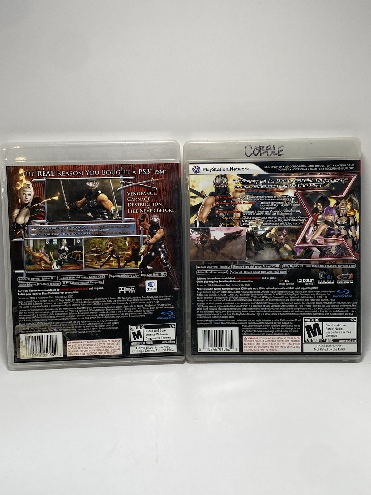Ninja Gaiden Sigma 1 & 2 (Sony PlayStation PS3) Black Label