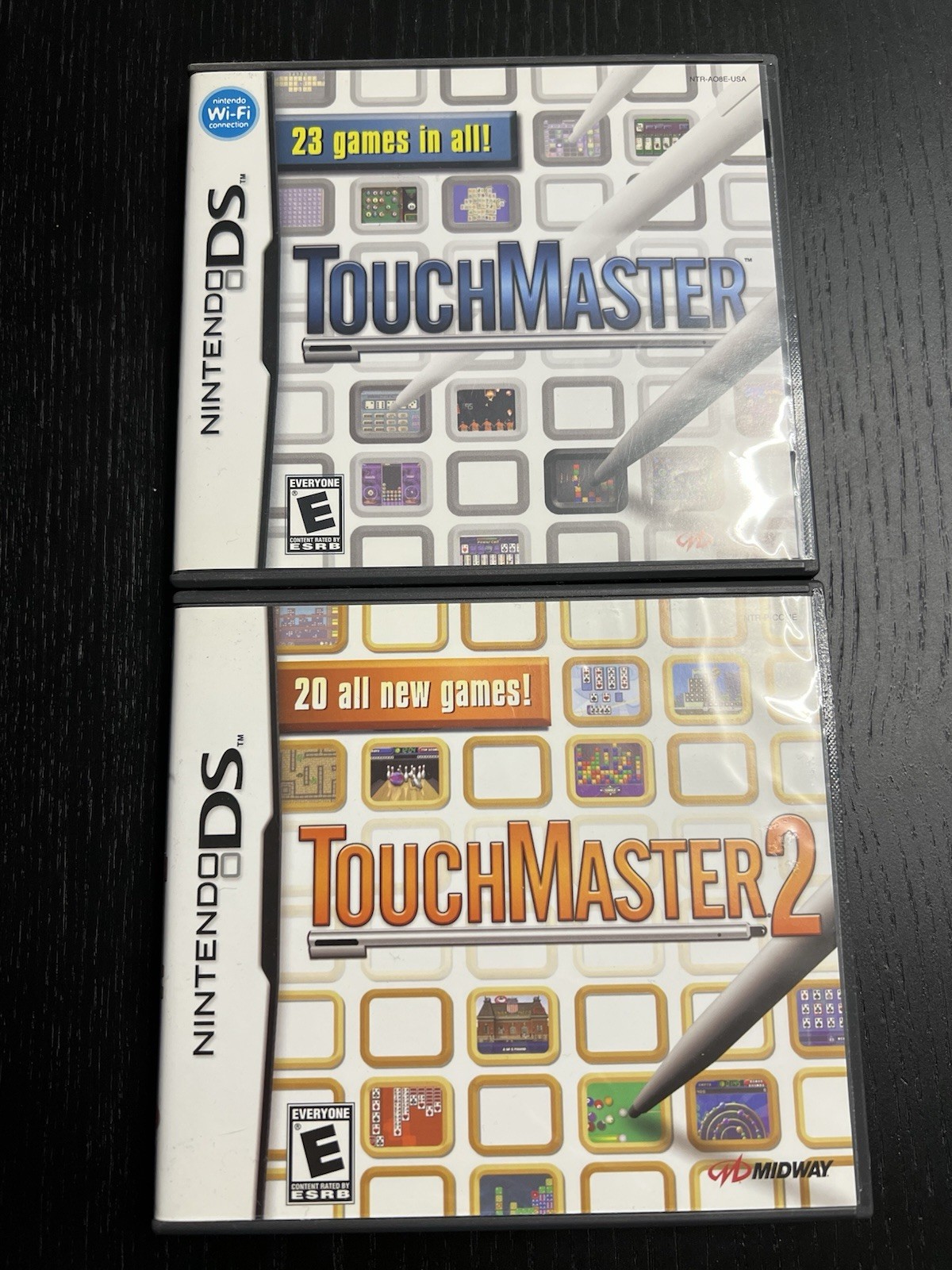 Nintendo DS TouchMaster 1 & 2 Complete Case Booklet Lot of 2