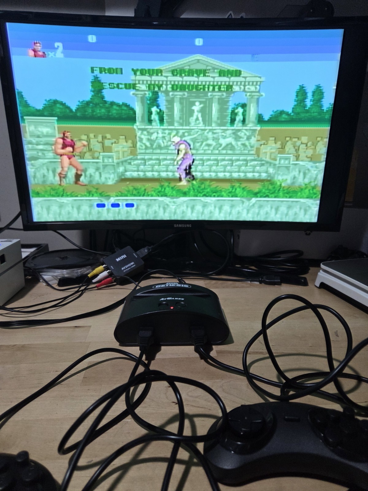 AtGames Sega Genesis Classic Mini Game Console w/ 80 Built-In Games Tested