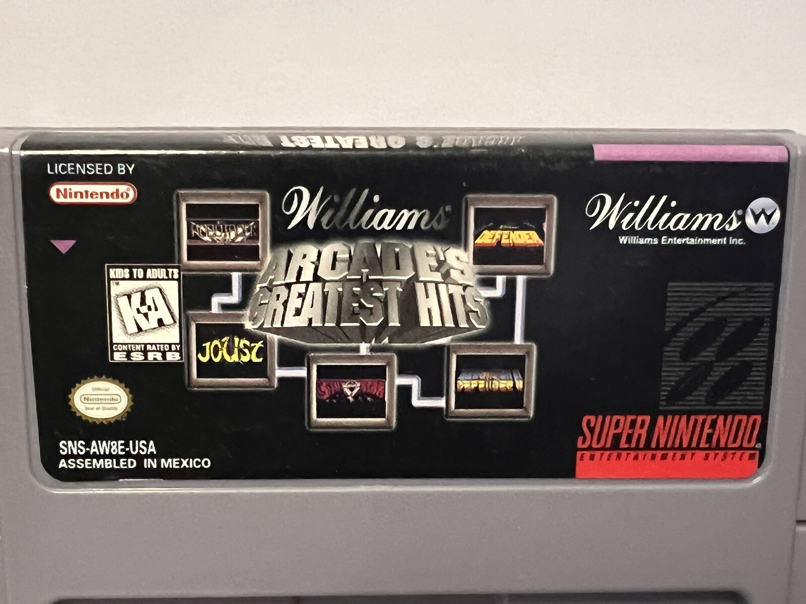 Super Nintendo Game Williams Arcade’s Greatest Hits Assembled in Mexico (1 Game)