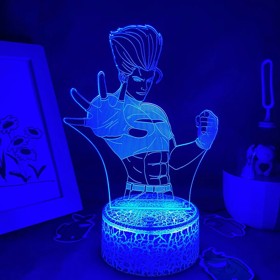 Game the King of Fighters Benimaru Nikaido 3D LED Neon Night Light Xmas Gift for