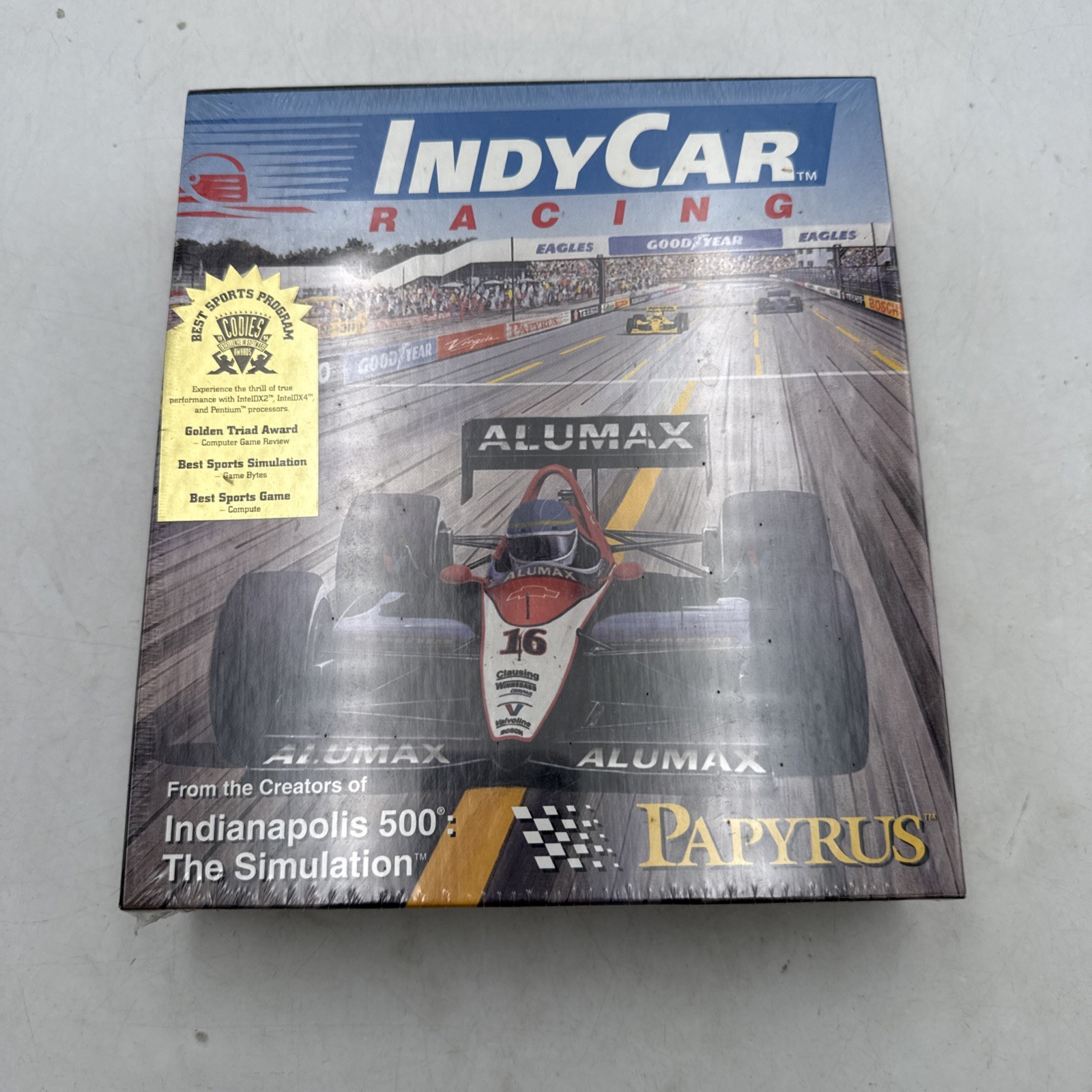 Indy Car Racing PC Game, Papyrus 1993 3.5″ Floppy Disk Big Box BRAND NEW SEALED