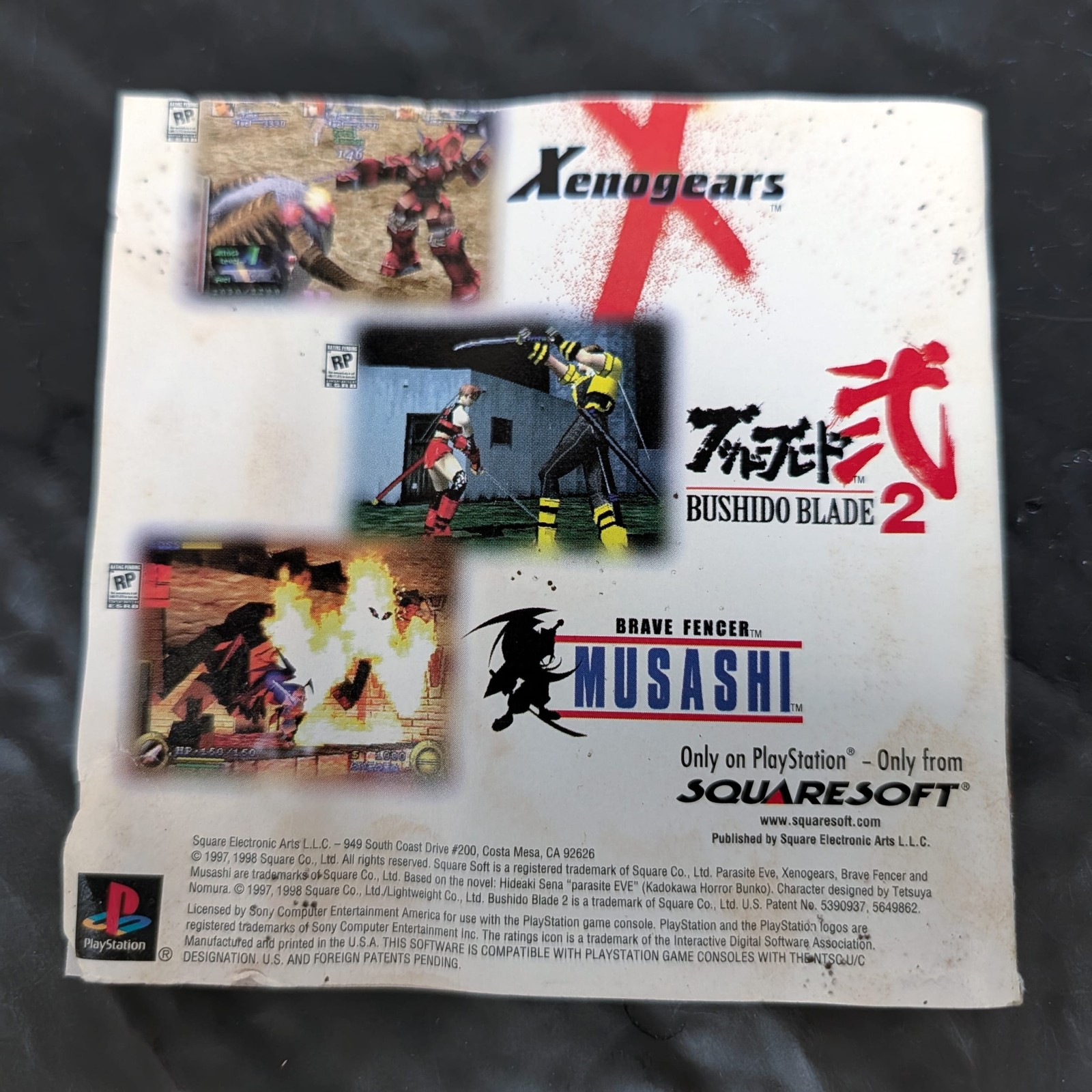 Parasite Eve PS1 PlayStation Squaresoft 3-Disc Black Label Complete CIB ð®
