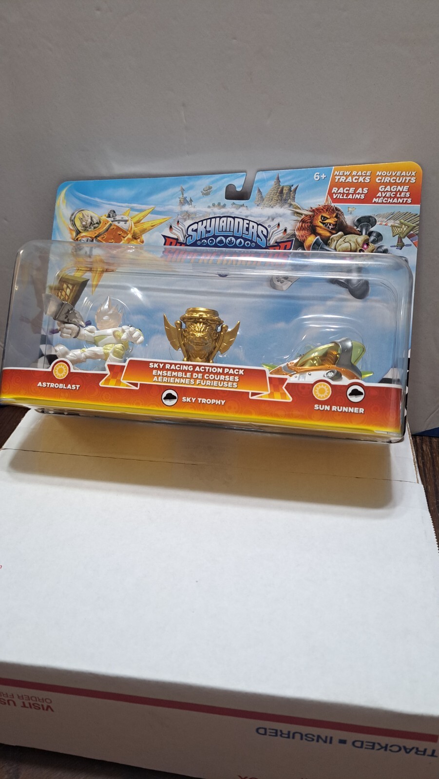 SKYLANDERS SUPERCHARGERS SKY RACING ACTION PACK Astroblast Sky Trophy Sun NIB