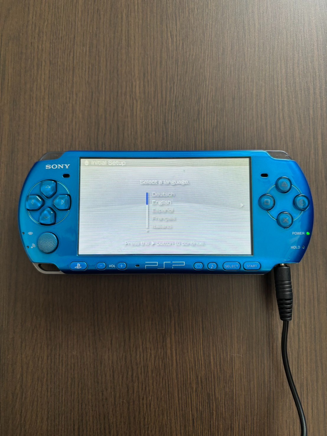 Sony PSP 3000 Vibrant Blue Console & USB charging cable – Tested [Good]