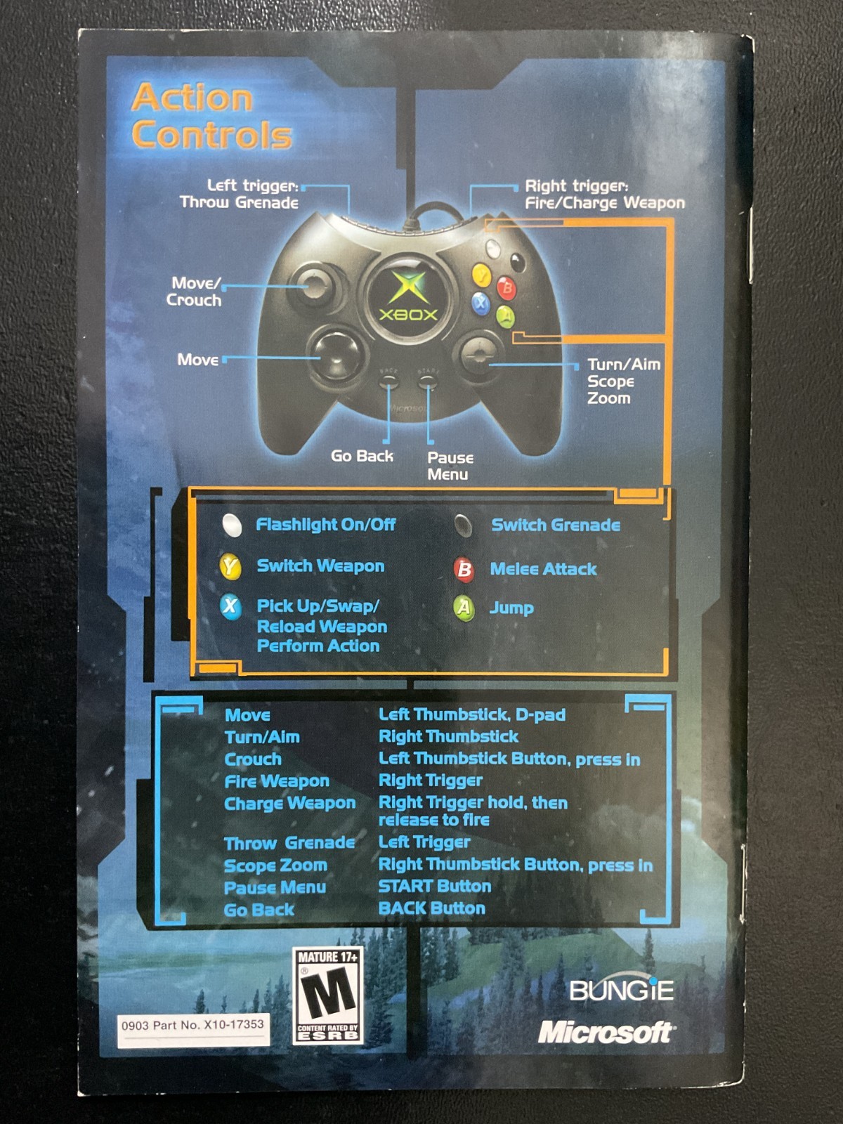 Halo Combat Evolved Microsoft XBOX Instruction Manual Only