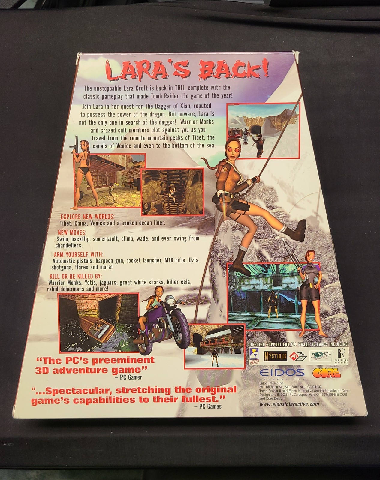 Tomb Raider II (1997) Big Trapezoid Box Vintage PC Game Eidos CD-ROM