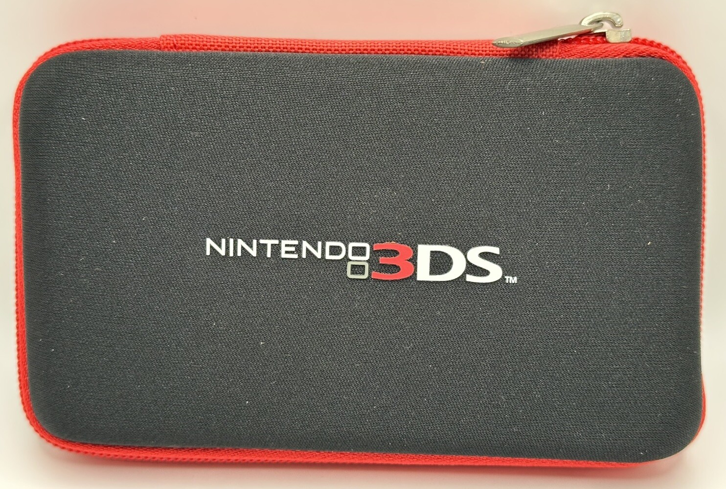 NINTENDO 3DS ZIP UP TRAVEL CASE CARRYING BLACK RED *NEW*
