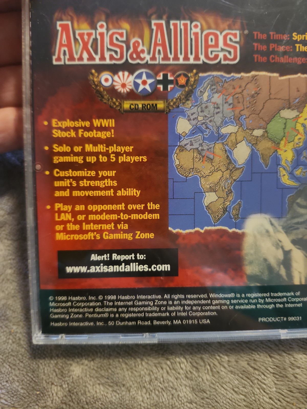 Axis & Allies: Iron Blitz Edition (PC, 1999) Windows 95/98 Cd-rom Only Cd 2lot