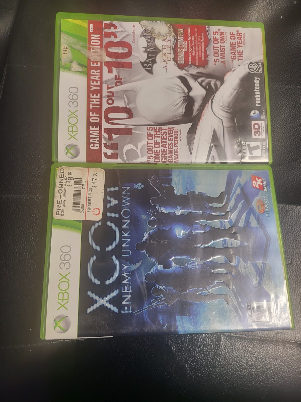 LOT OF 2 XBOX 360: Batman Arkham City GOTY + XCOM ENEMY UNKNOWN [COMPLETE]