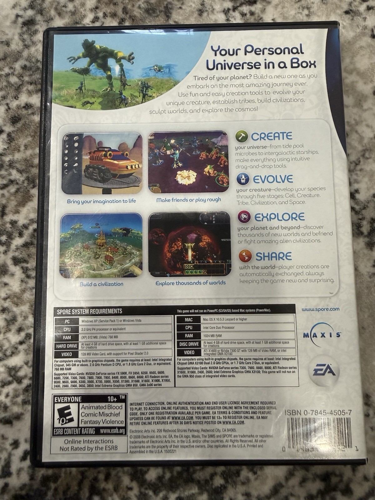 Spore PC DVD-ROM Win Mac Complete w/ Manual & Product Key EA