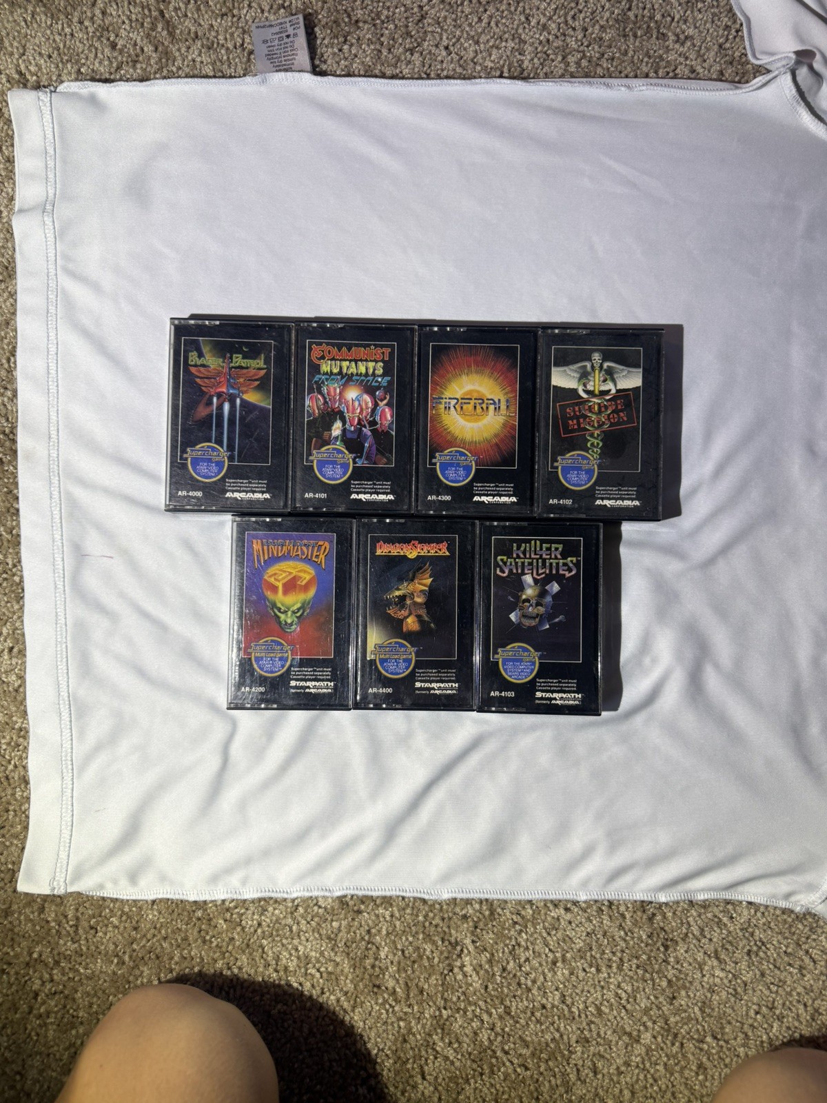 Supercharger Starpath Arcadia Atari VCS 7 Cassette Tapes Adapter Game WORKS