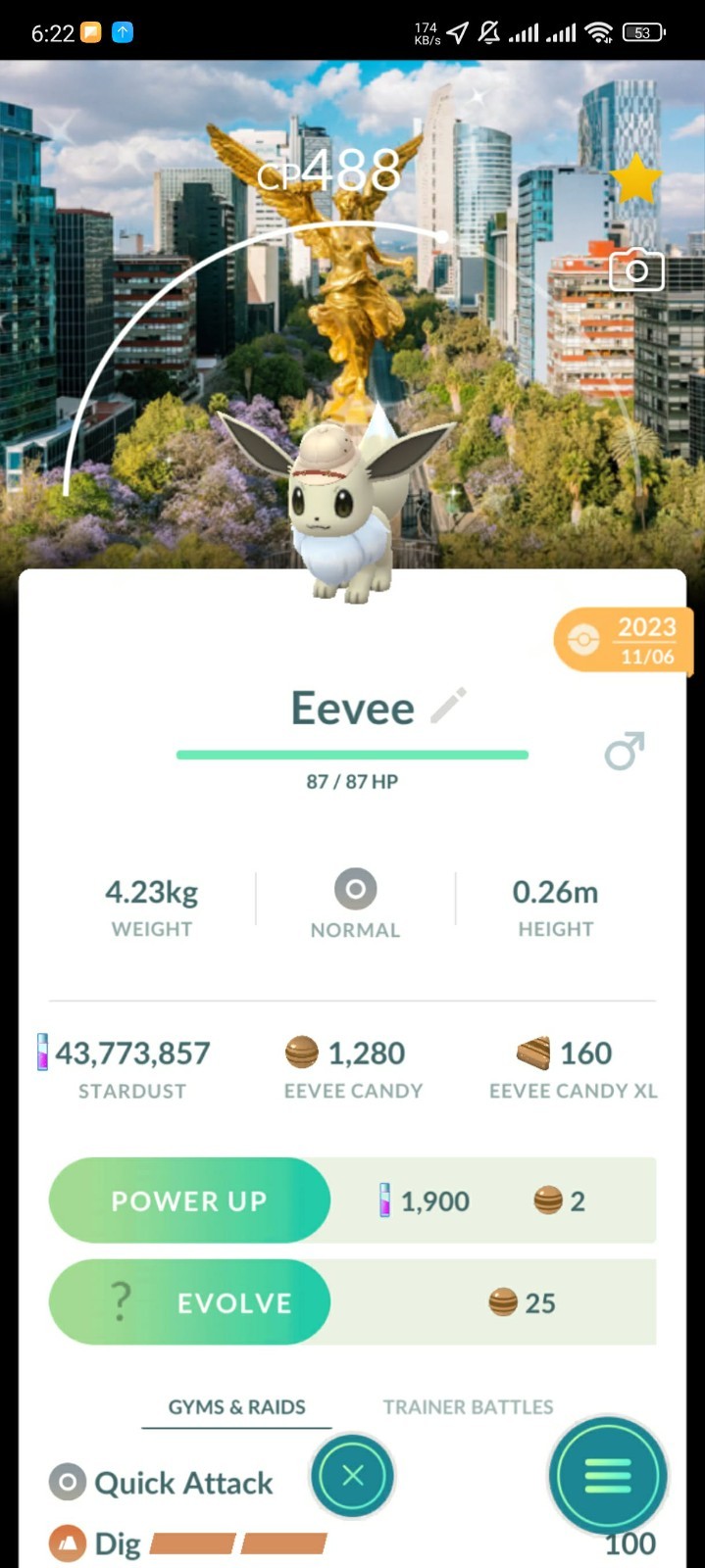 Shiny Eevee Wearing an Explorers Hat Background Mexico City Safari