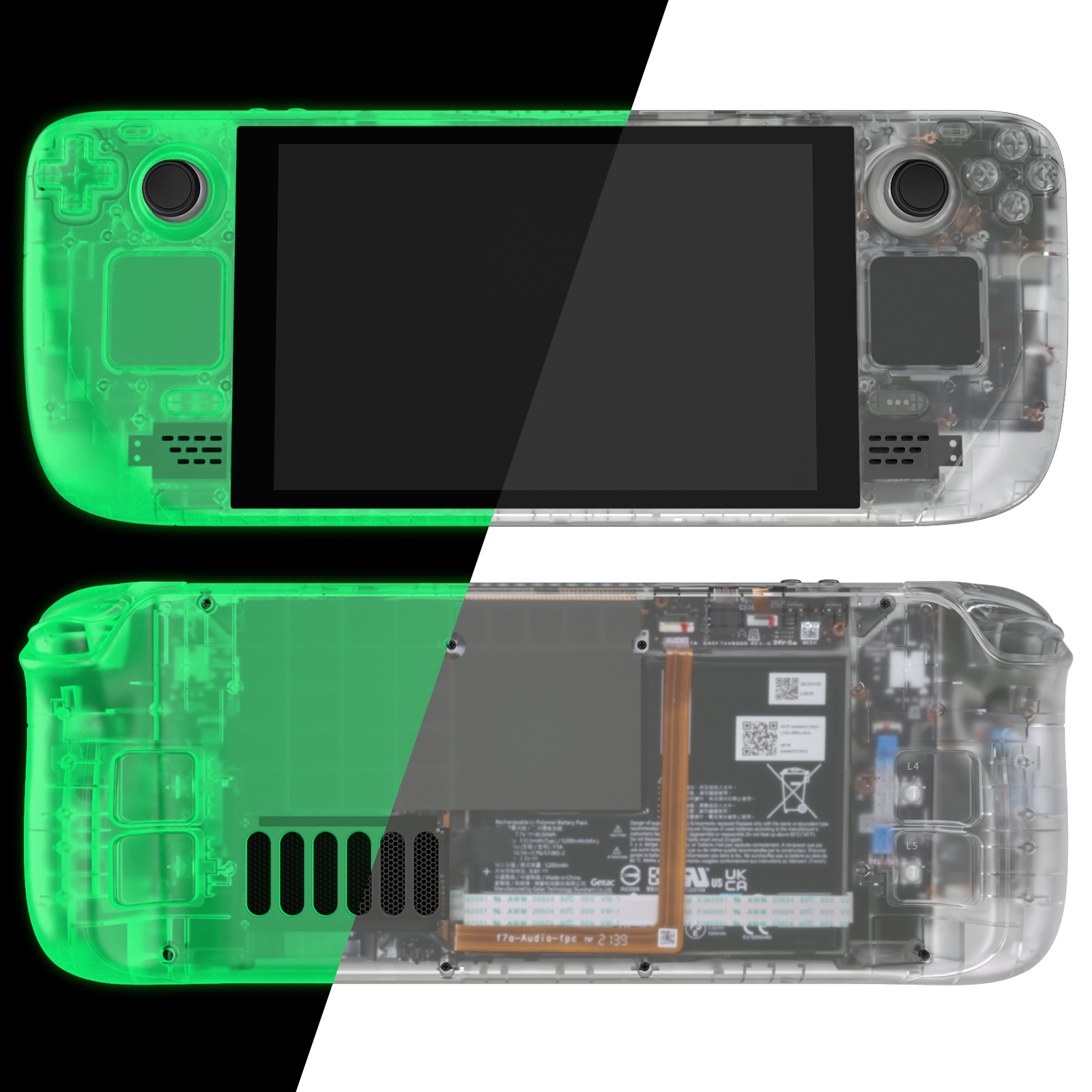 Replacement DIY Full Set Shell Buttons for Steam Deck LCD Handheld Console Green