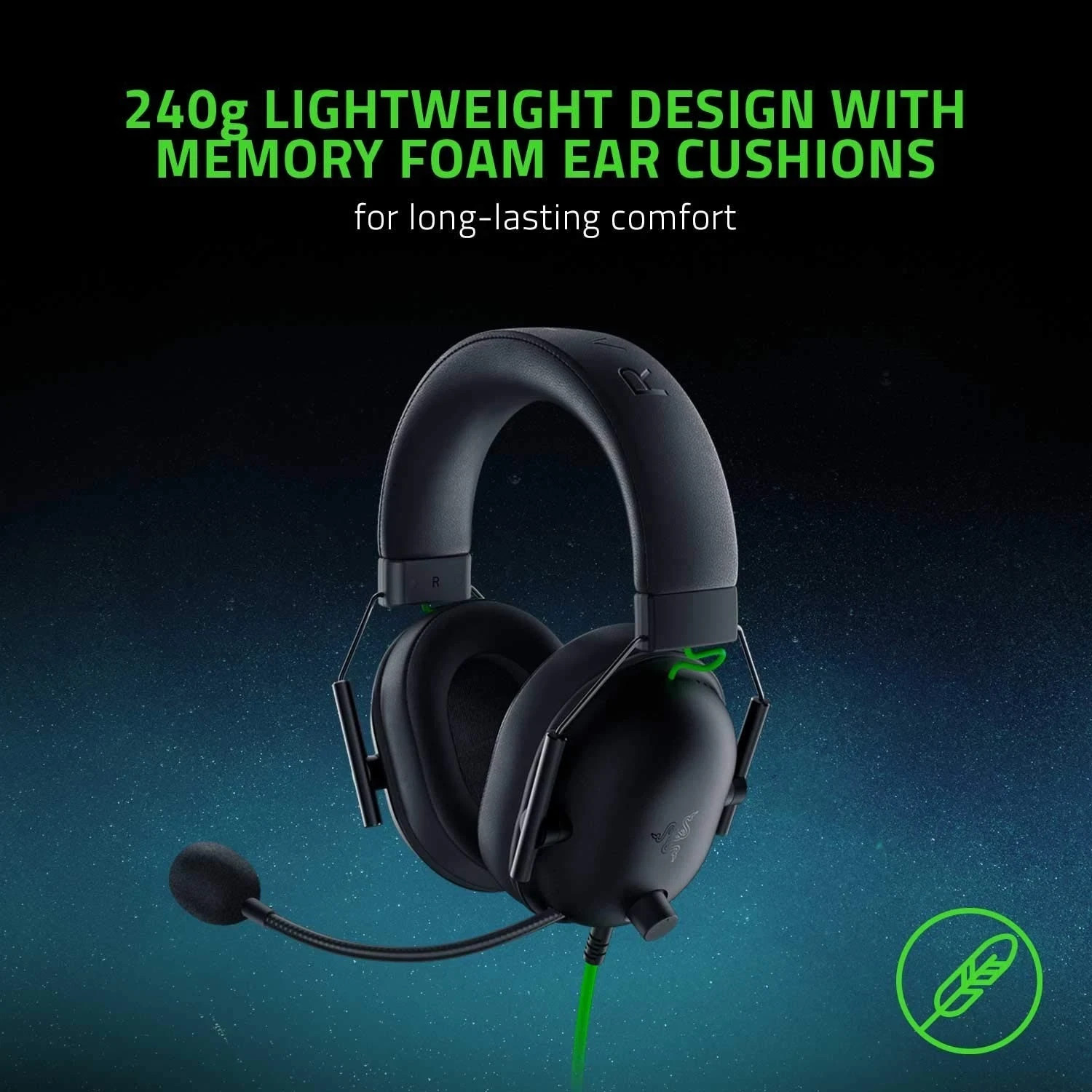 Razer BlackShark V2 X Wired Gaming Headset Black 7.1 Surround Noise Cancelling