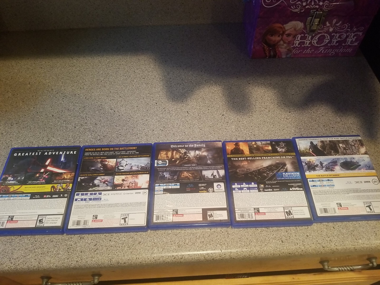Ps4 game lot battlefront 1 and 2 call of duty ww2 AC syndicate lego star wars