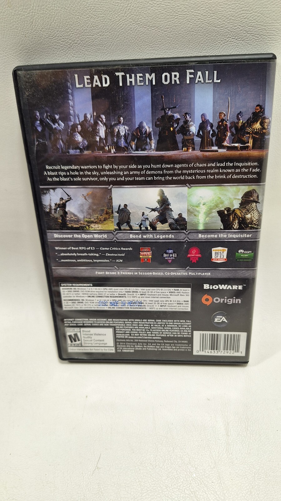 Dragon Age Inquisition PC Game DVD-ROM 4 discs