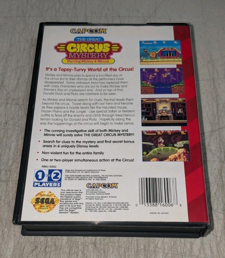 The Great Circus Mystery Starring Mickey & Minnie (SEGA GENESIS) CIB w/ Manual