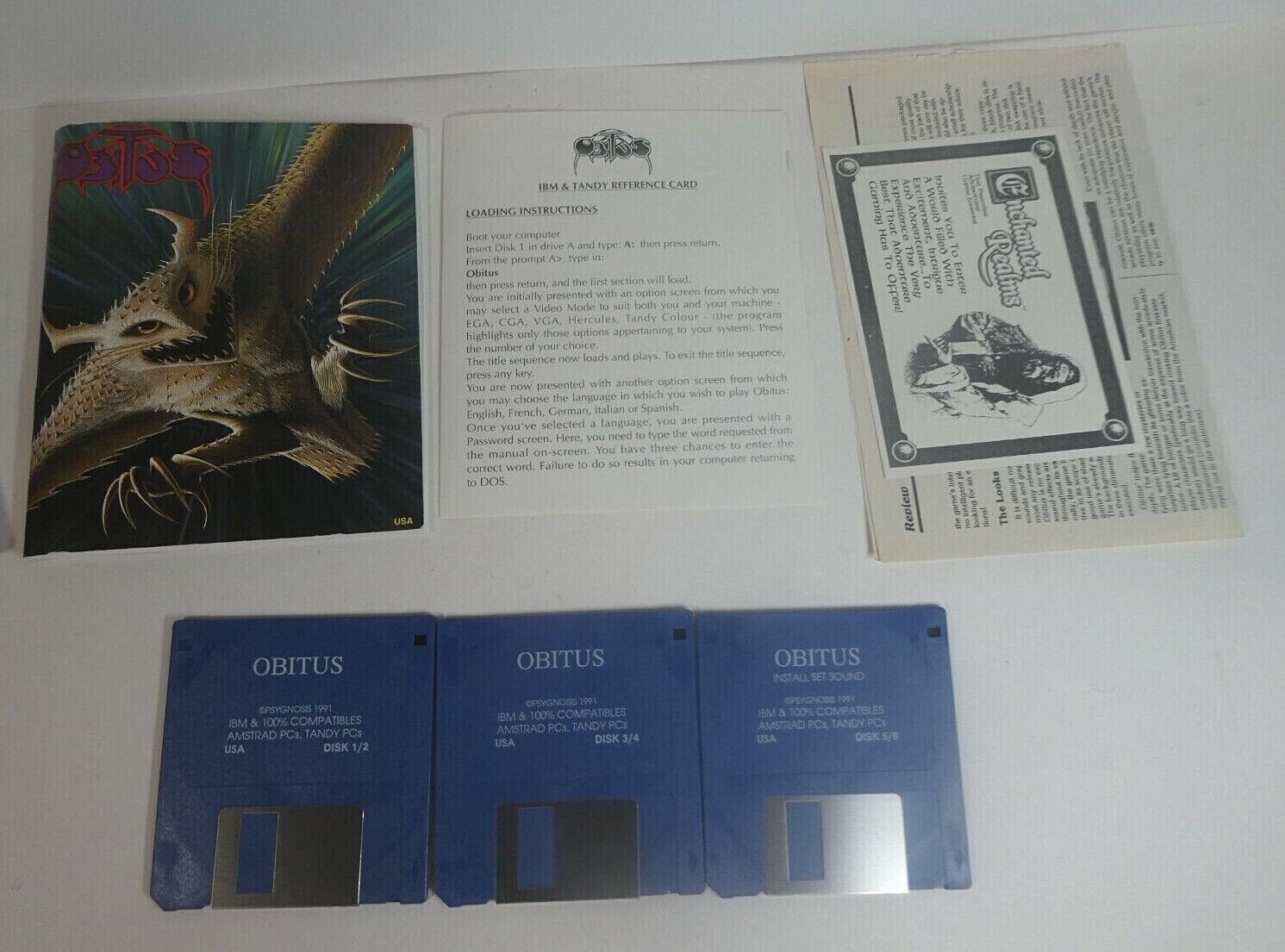 Obitus Commodore Amiga Psygnosis 3.5″ Disks PC Games