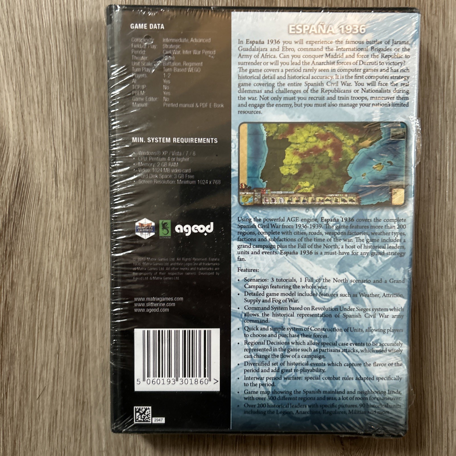 España 1936 PC Game DVD-ROM DX Edition Spanish Civil War AGeod Matrix New READ