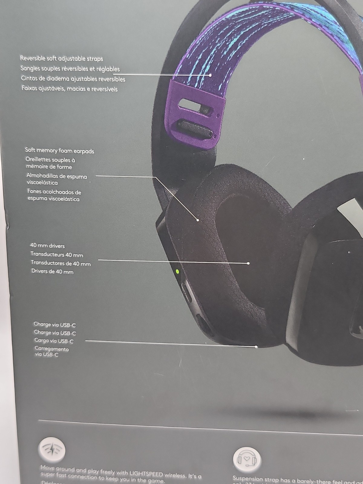 Logitech G535 LIGHTSPEED Wireless Gaming Headset – Black – New!! Sealed!