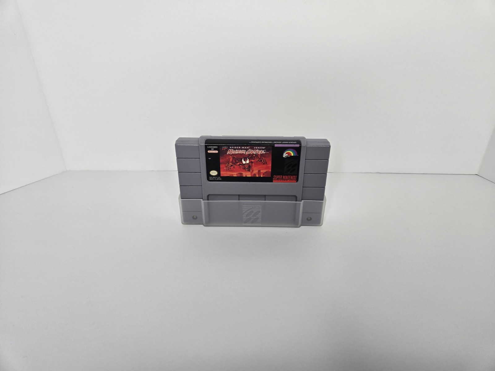 Spider-Man Venom Maximum Carnage SNES Rare Gray Variant Authentic Pristine