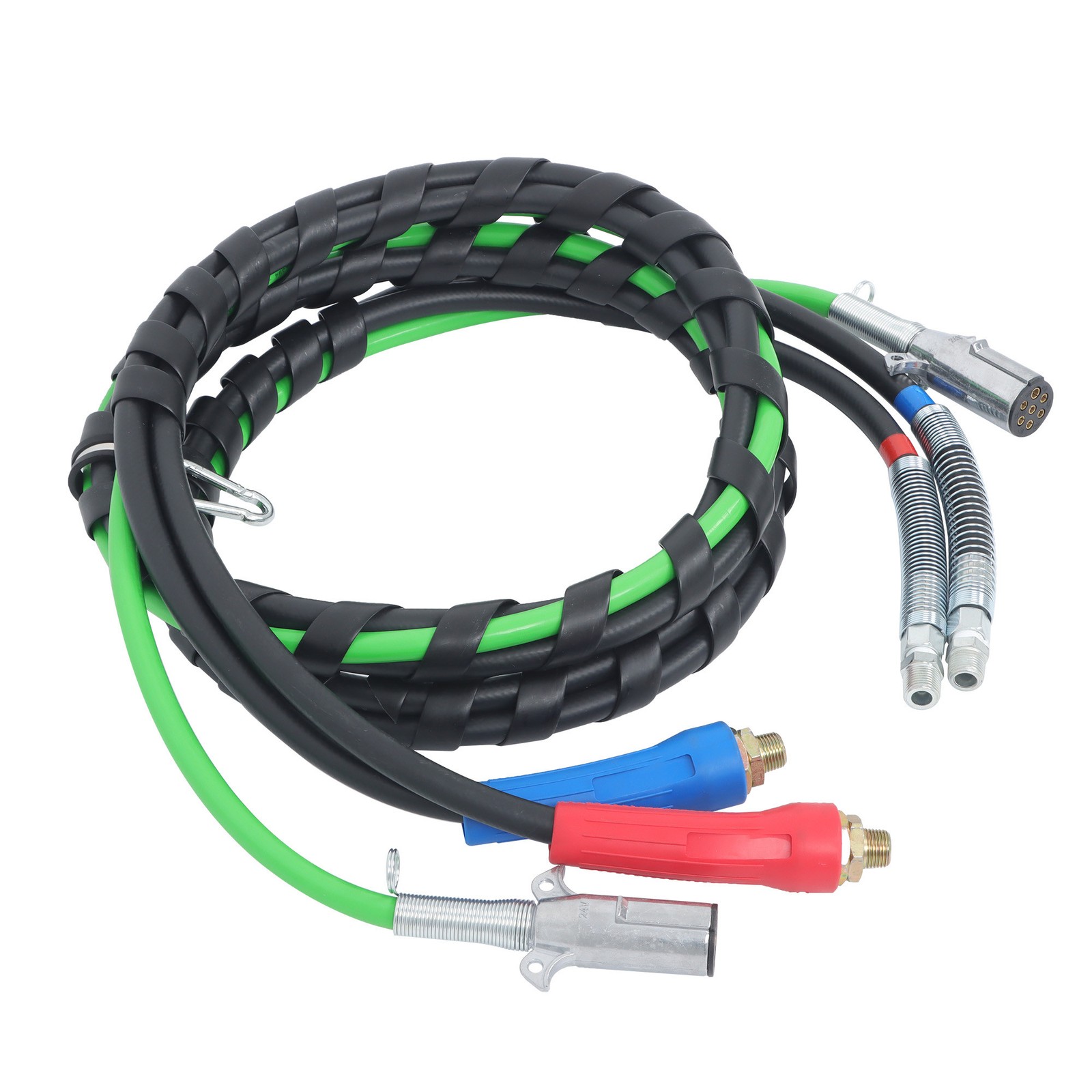 For Semi Truck Tractor Trailer Air Line Hose w/Accessories 12FT 3-in-1 Wrap Set