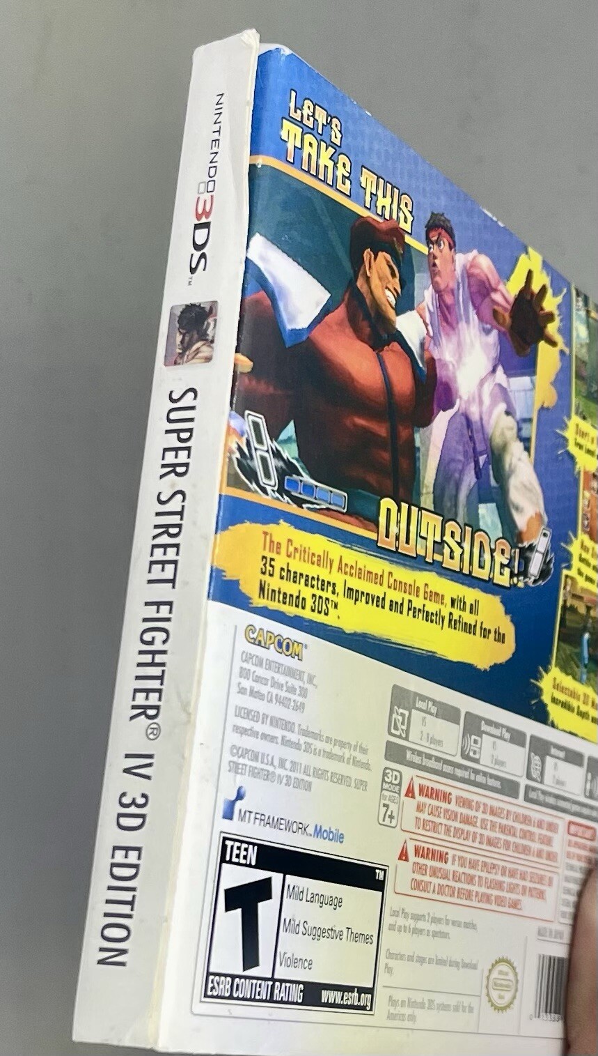Super Street Fighter IV 3D Edition Nintendo 3DS 1st Print Lenticular Slipcover